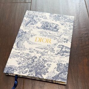 Dior notebook planner Blue and Cream Illustrated gold